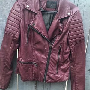 Blank NYC Vegan Faux Leather Jacket Burgundy❤️
